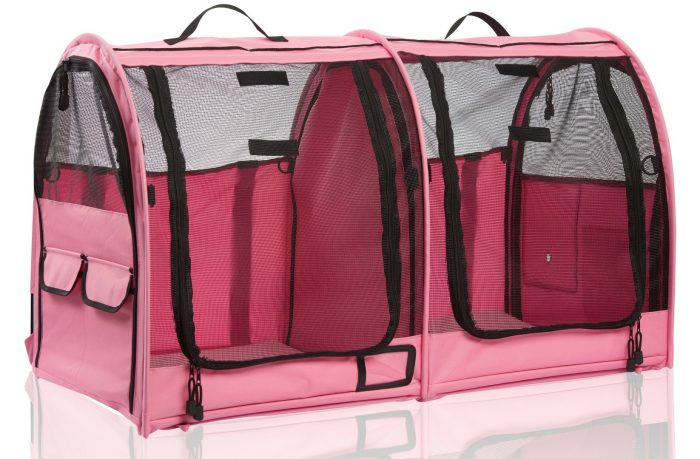 Näyttelyhäkki, tuplakoko, pink, vain 1kpl!!
