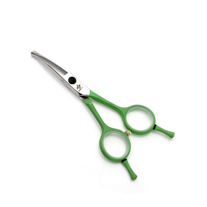 FEITUN kaarevat tassusakset, 4,5", green handle