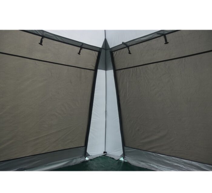 4-ovinen näyttelyteltta 3m x 3m, Khaki-Harmaa - Image 8