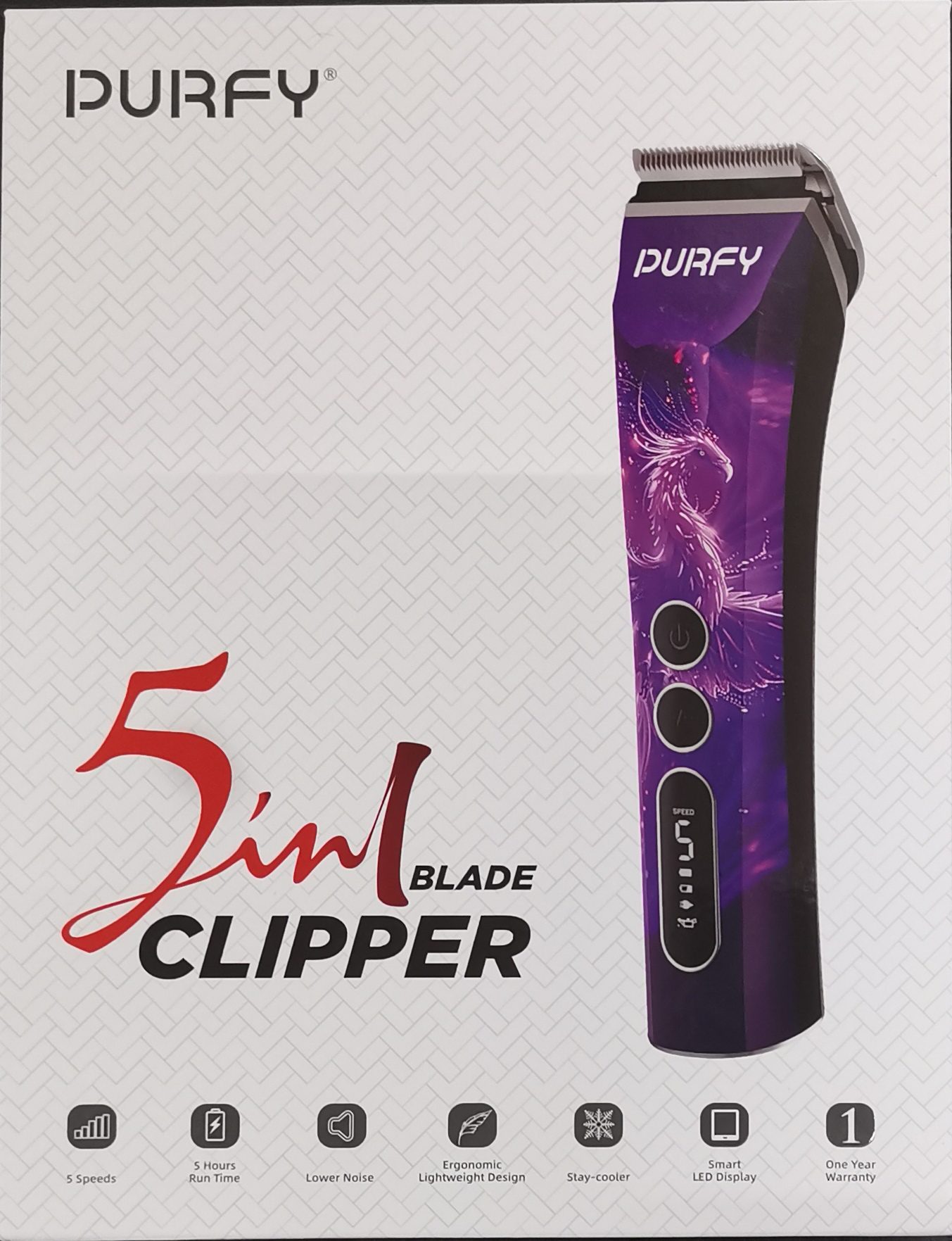 2026 Purfy 5 in 1 trimmeri, PC-721, Purple